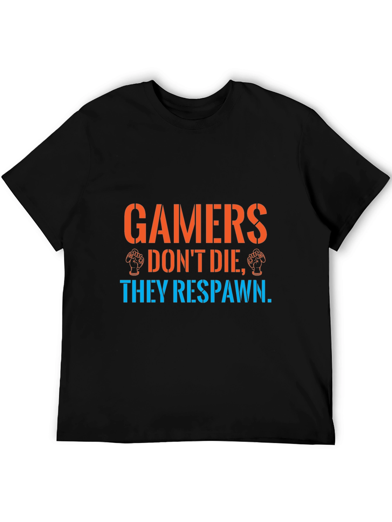 Gamers Respawn Black T-Shirt - Funny Gaming Tee