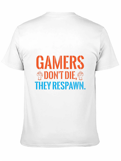 Gamers Respawn Black T-Shirt - Funny Gaming Tee