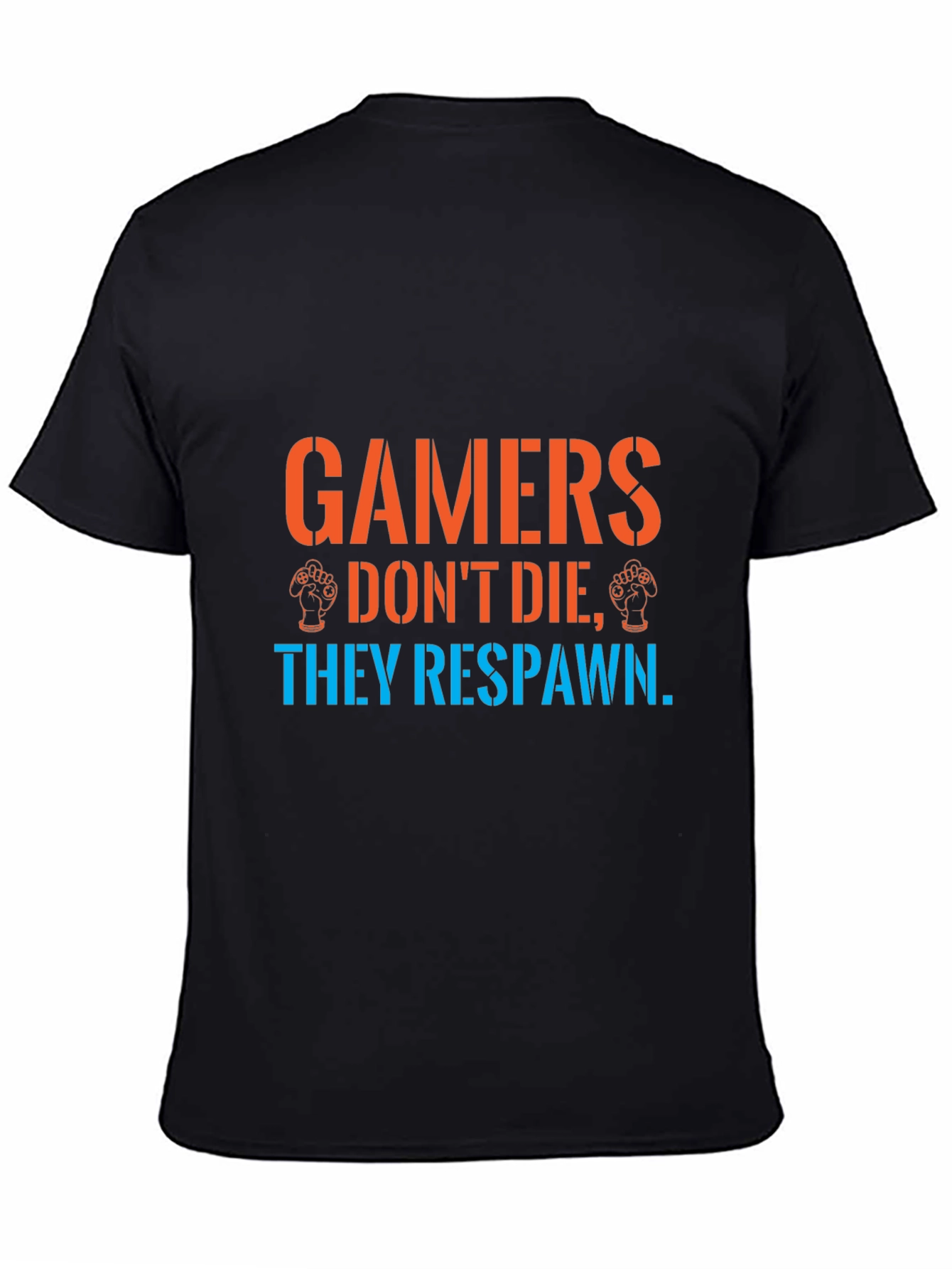 Gamers Respawn Black T-Shirt - Funny Gaming Tee