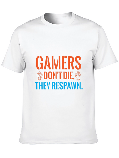 Gamers Respawn Black T-Shirt - Funny Gaming Tee