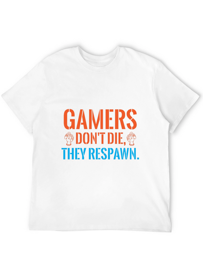 Gamers Respawn Black T-Shirt - Funny Gaming Tee