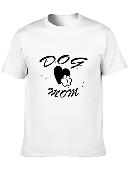 Dog Mom T-Shirt Heart Paw Print Tee