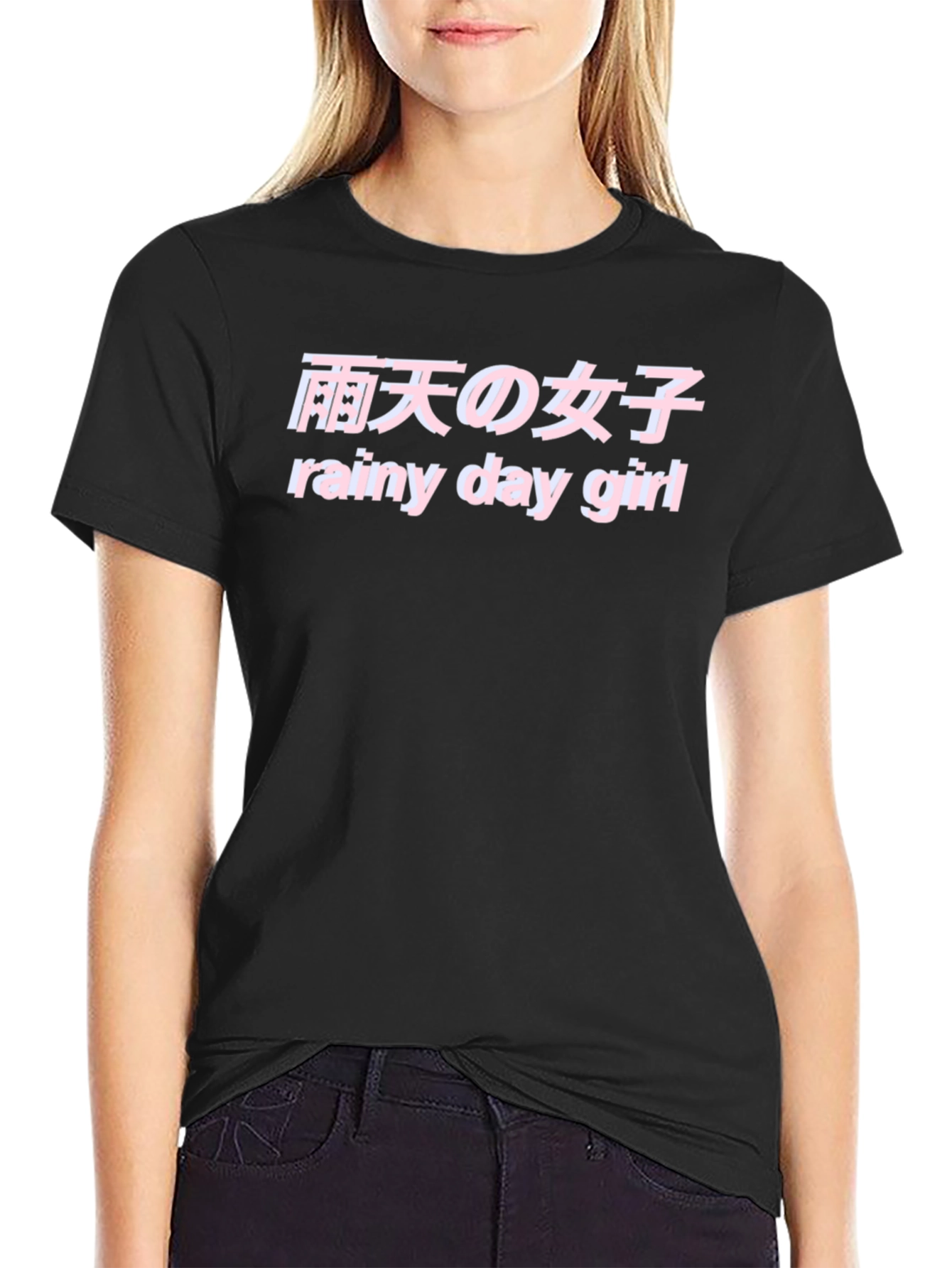 Rainy Day Girl Graphic Tee - Trendy Japanese Aesthetic