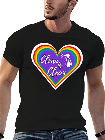 Clean is Clean Rainbow Heart T-Shirt