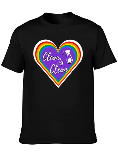 Clean is Clean Rainbow Heart T-Shirt