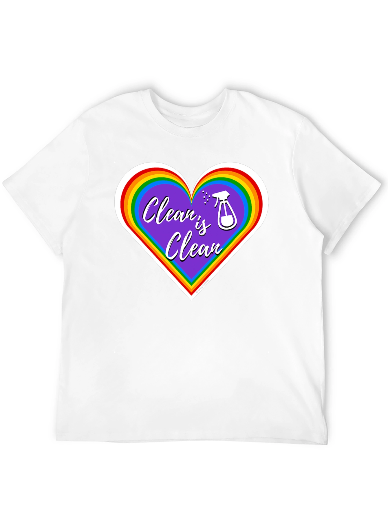 Clean is Clean Rainbow Heart T-Shirt