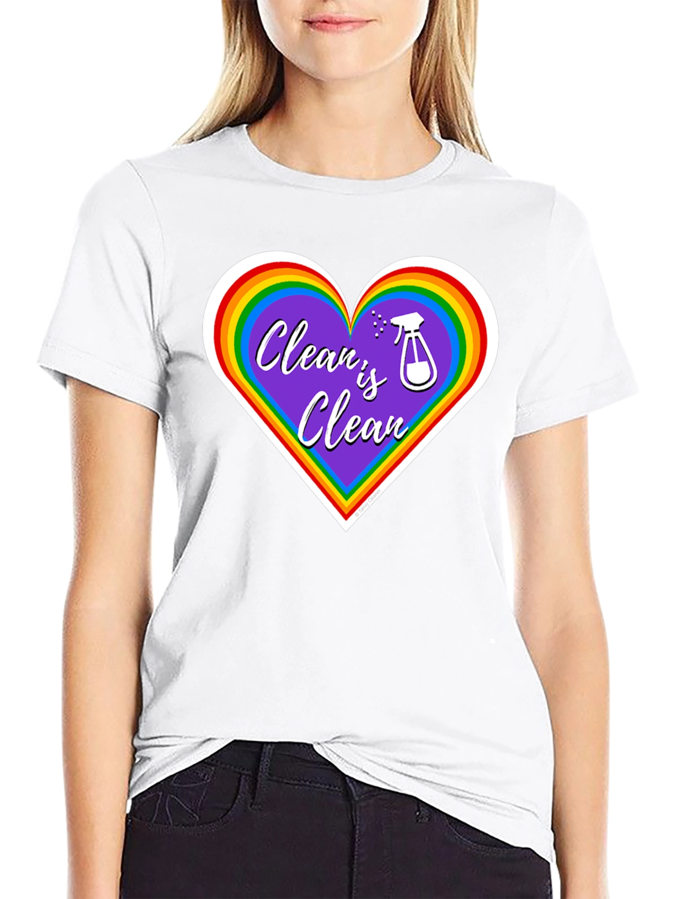 Clean is Clean Rainbow Heart T-Shirt