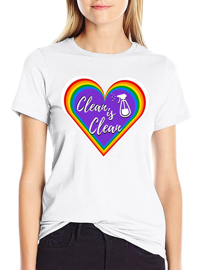 Clean is Clean Rainbow Heart T-Shirt