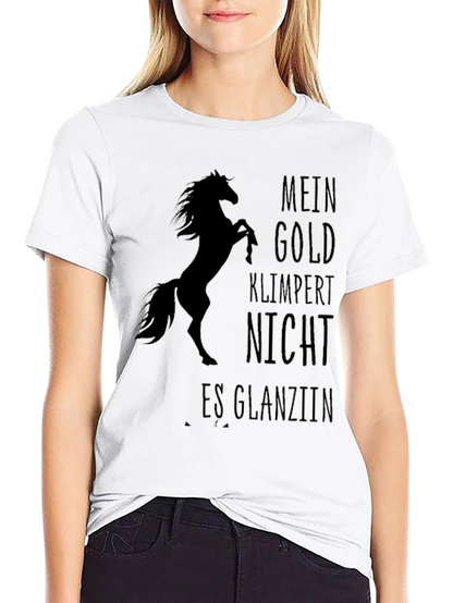 Equestrian Black T-Shirt - Mein Gold Horse Design