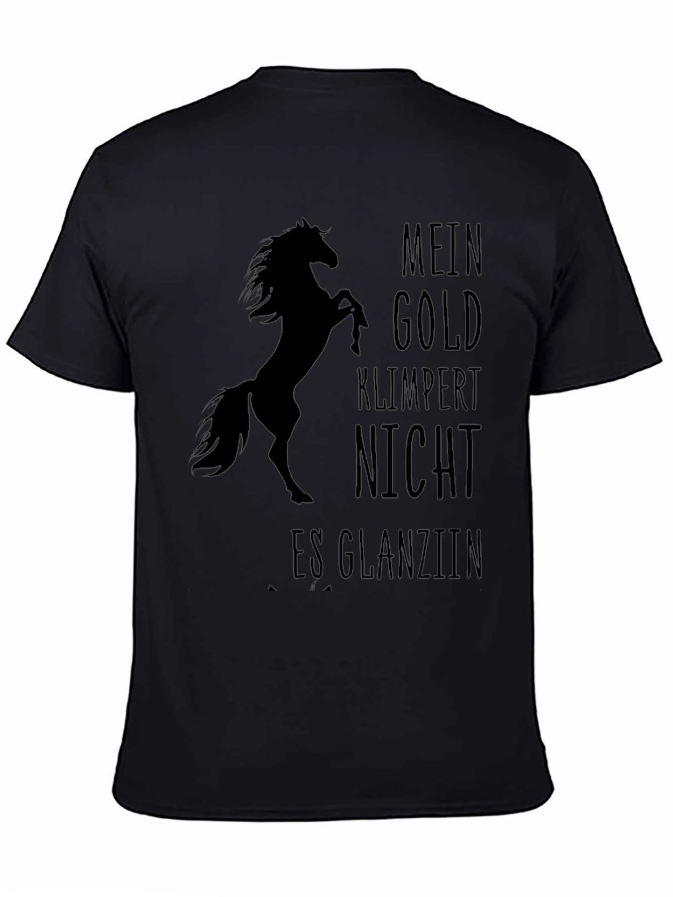 Equestrian Black T-Shirt - Mein Gold Horse Design