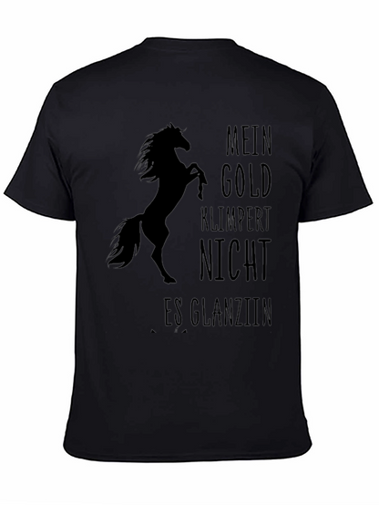 Equestrian Black T-Shirt - Mein Gold Horse Design