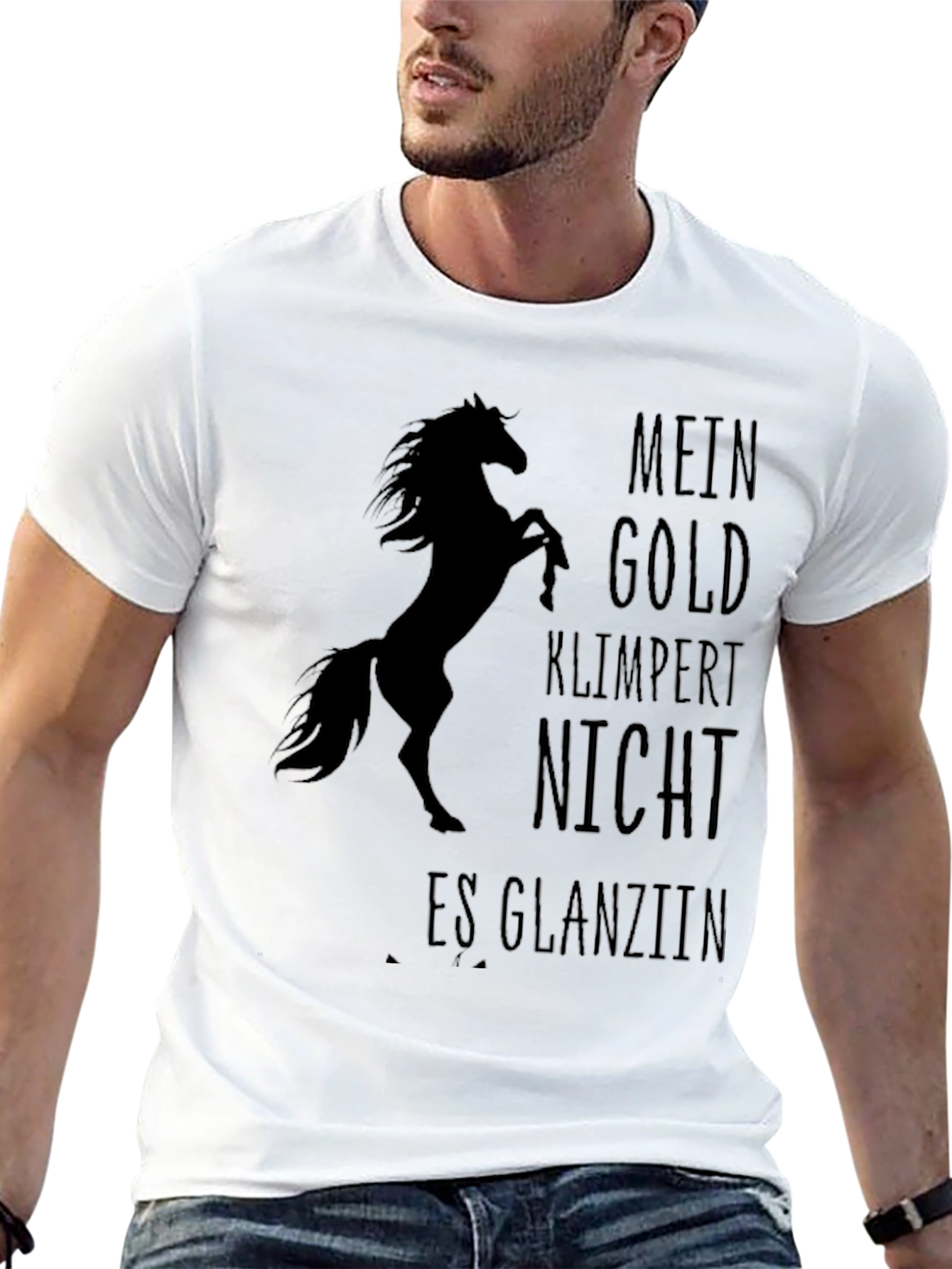 Equestrian Black T-Shirt - Mein Gold Horse Design