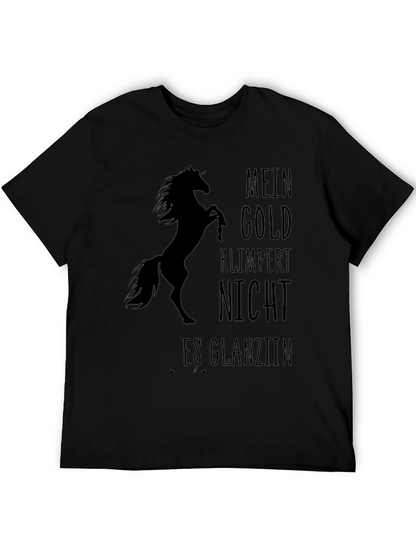 Equestrian Black T-Shirt - Mein Gold Horse Design