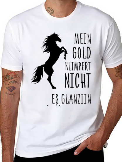 Equestrian Black T-Shirt - Mein Gold Horse Design