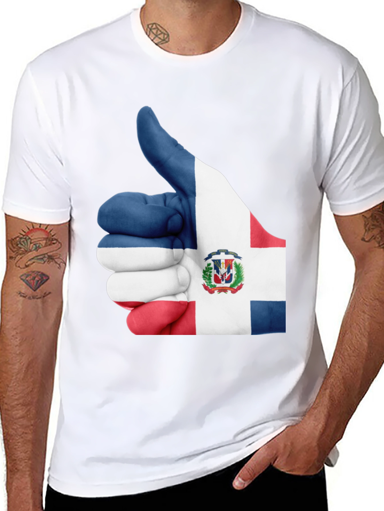 Dominican Republic Flag Thumbs Up Graphic Tee