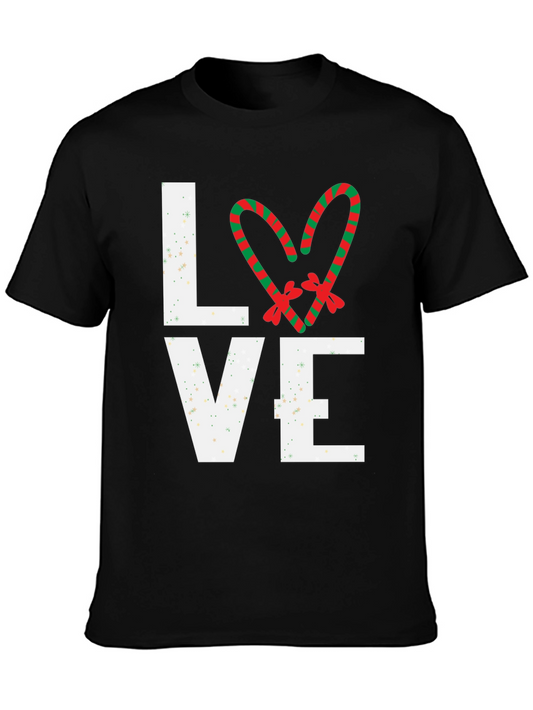 Festive Love Candy Cane Heart Graphic Tee