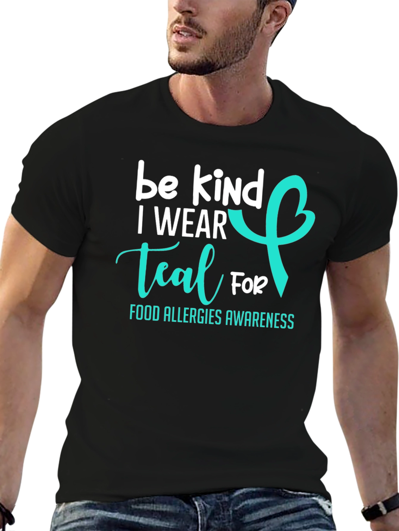 Be Kind I Wear Teal Food Allergy Awareness T-Shirt
