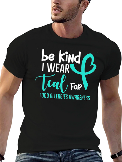 Be Kind I Wear Teal Food Allergy Awareness T-Shirt