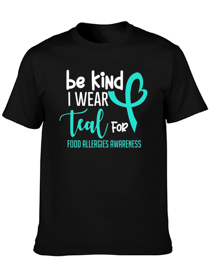 Be Kind I Wear Teal Food Allergy Awareness T-Shirt