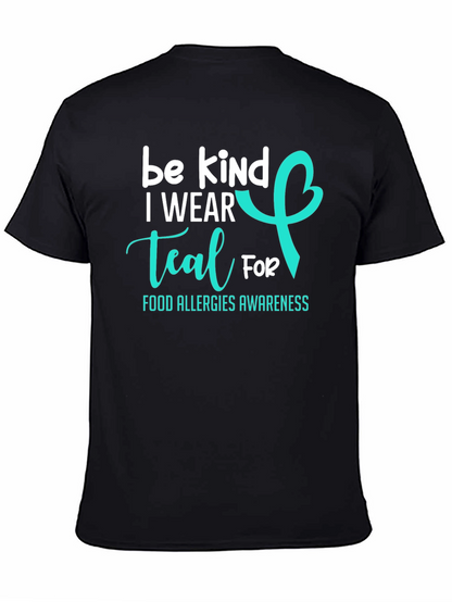 Be Kind I Wear Teal Food Allergy Awareness T-Shirt