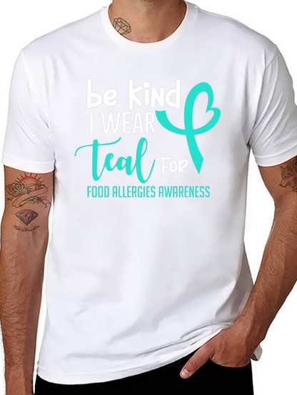 Be Kind I Wear Teal Food Allergy Awareness T-Shirt