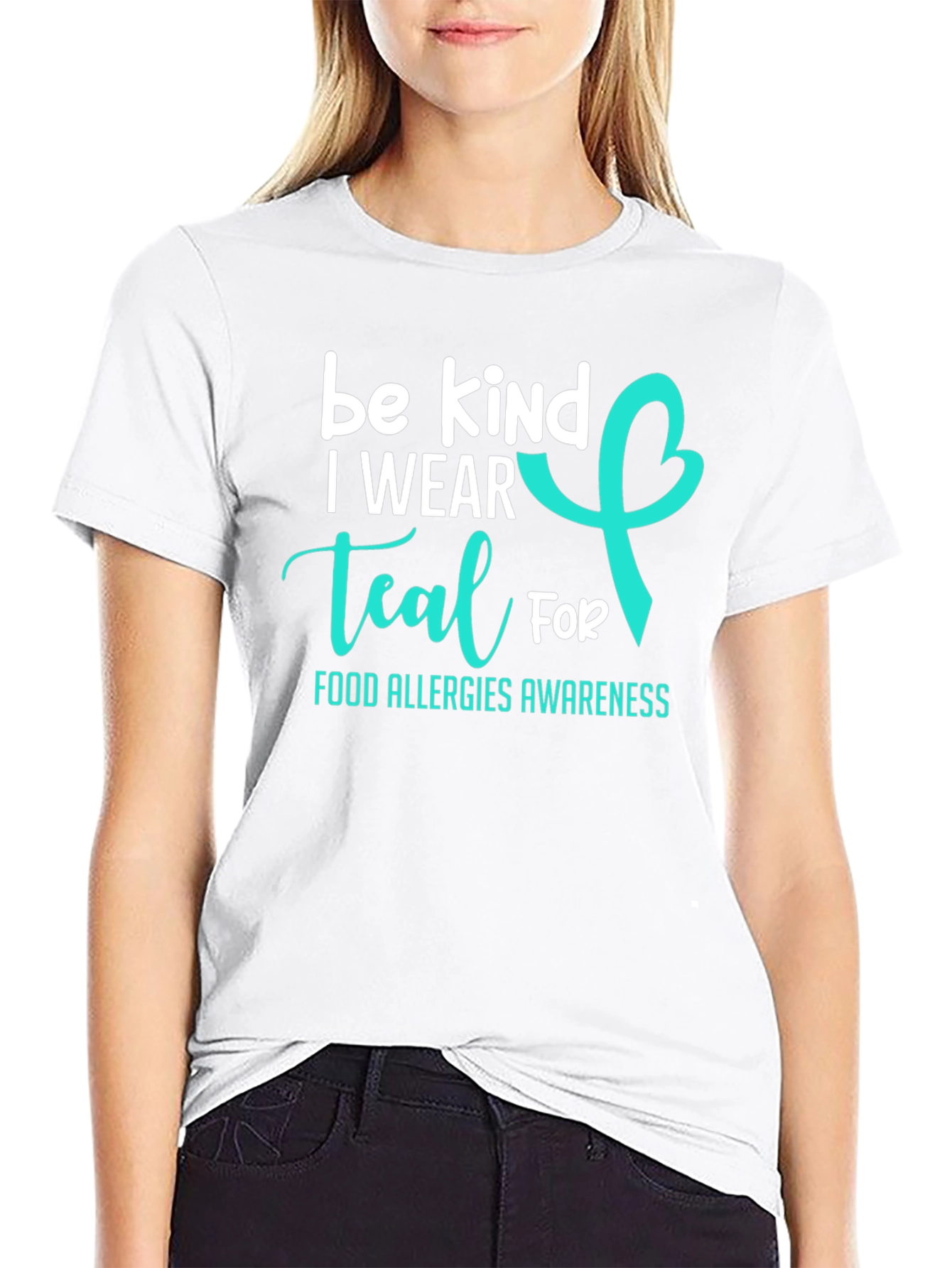 Be Kind I Wear Teal Food Allergy Awareness T-Shirt