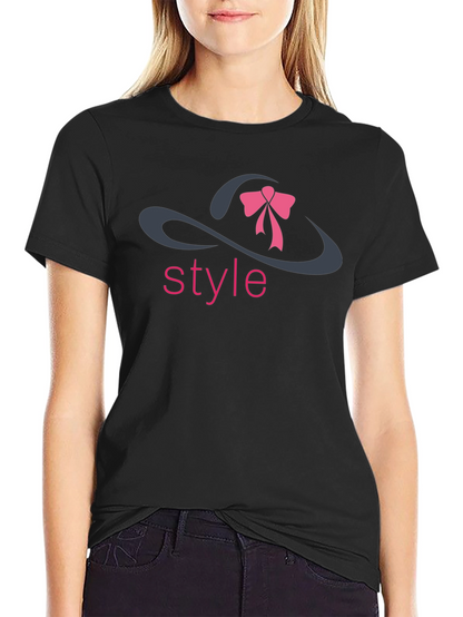 Stylish Black T-Shirt with Style Hat Design