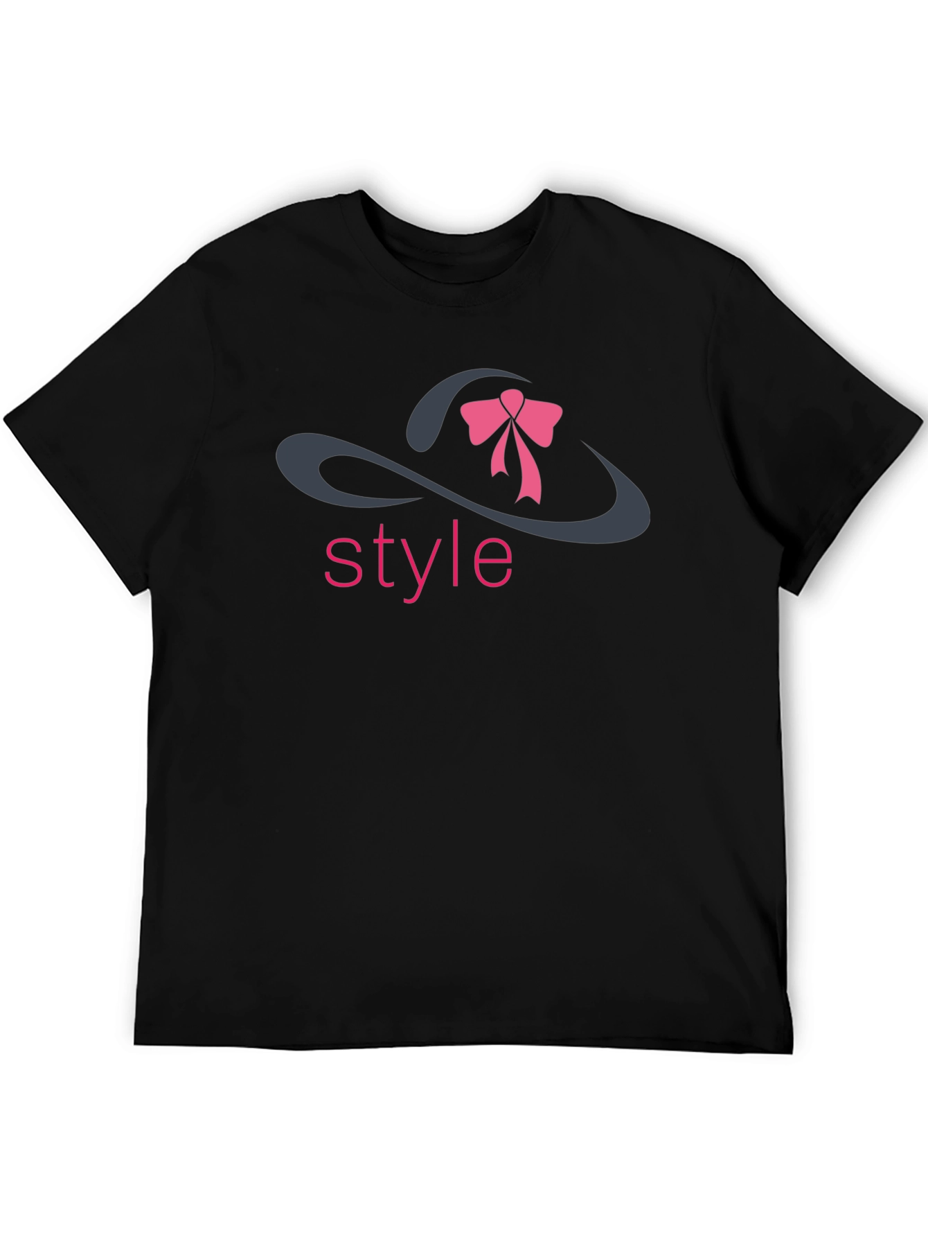 Stylish Black T-Shirt with Style Hat Design