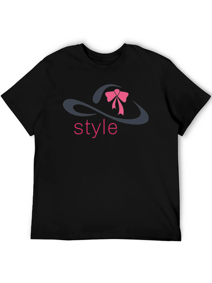 Stylish Black T-Shirt with Style Hat Design