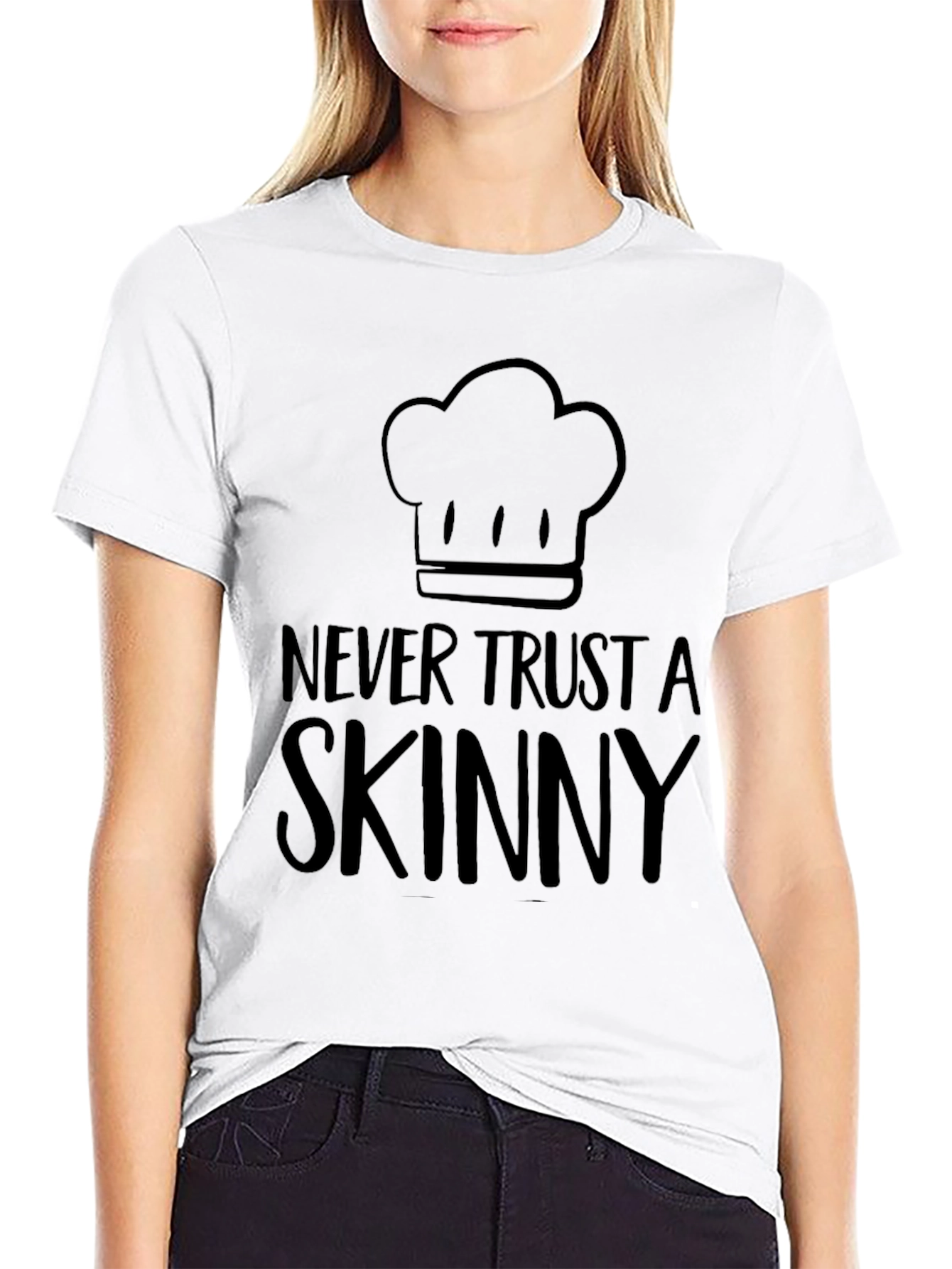Funny Chef T-Shirt - Never Trust a Skinny Chef