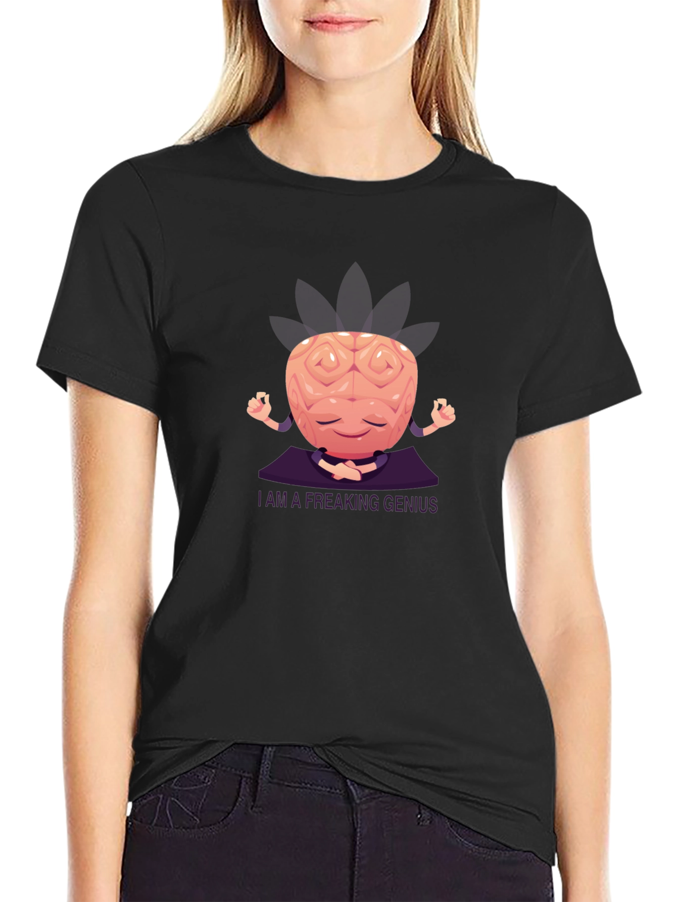 Brainy Genius Graphic Tee - Meditating Mind T-Shirt