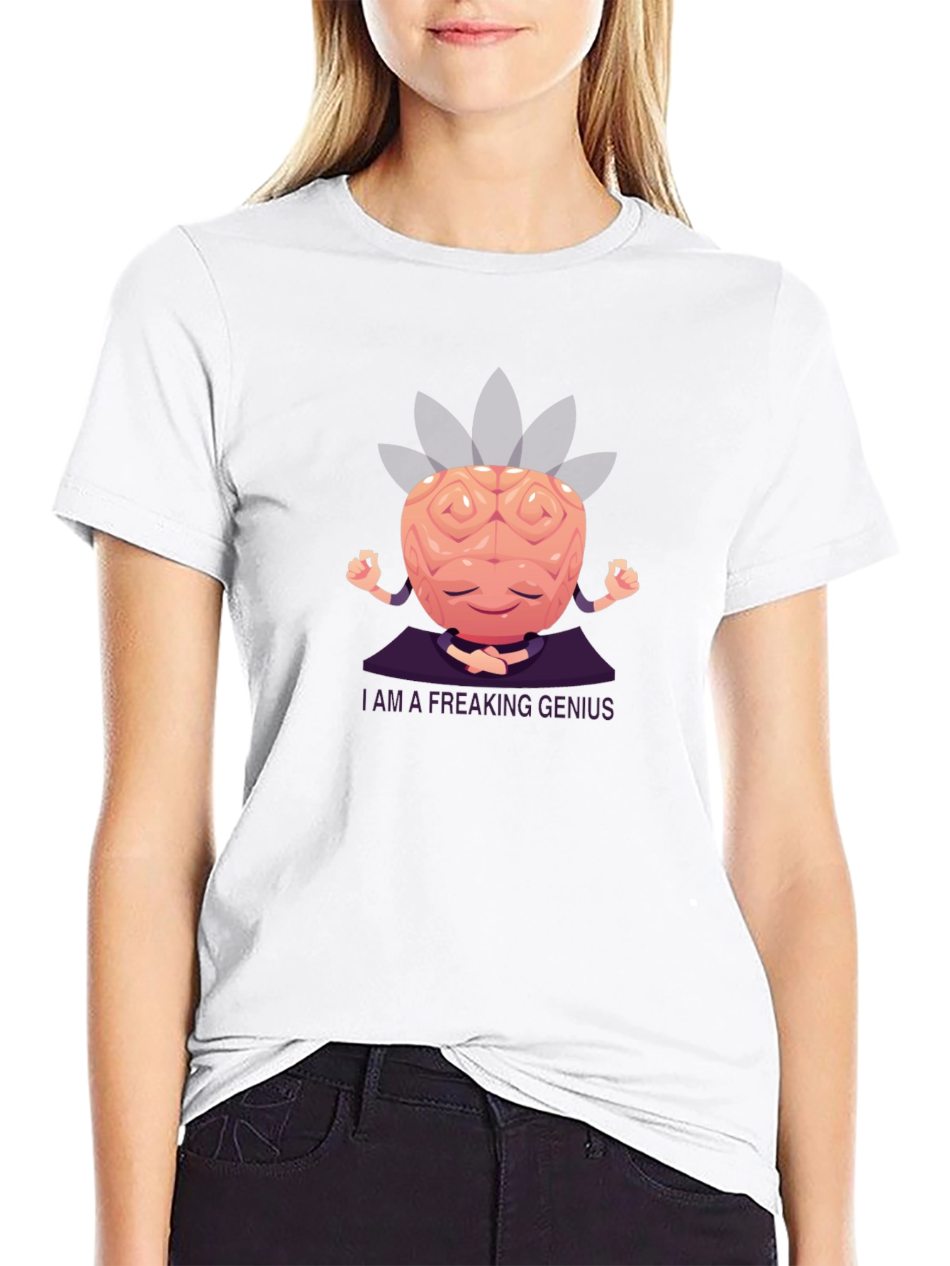 Brainy Genius Graphic Tee - Meditating Mind T-Shirt