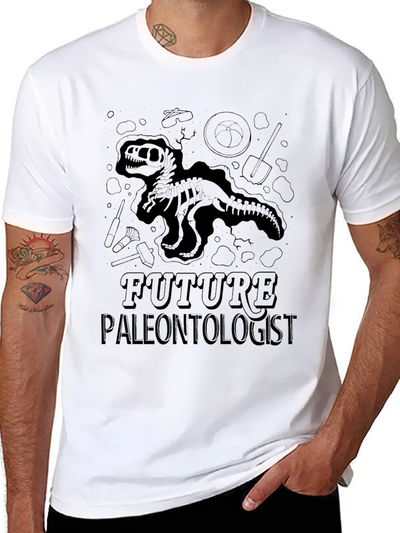 Future Paleontologist T-Shirt - Dinosaur Skeleton Design