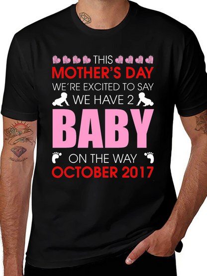 Mothers Day Twin Baby Announcement T-Shirt