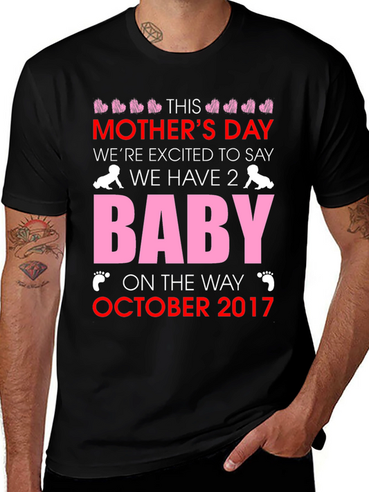 Mothers Day Twin Baby Announcement T-Shirt