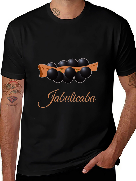 Jabuticaba Fruit Design Black T-Shirt