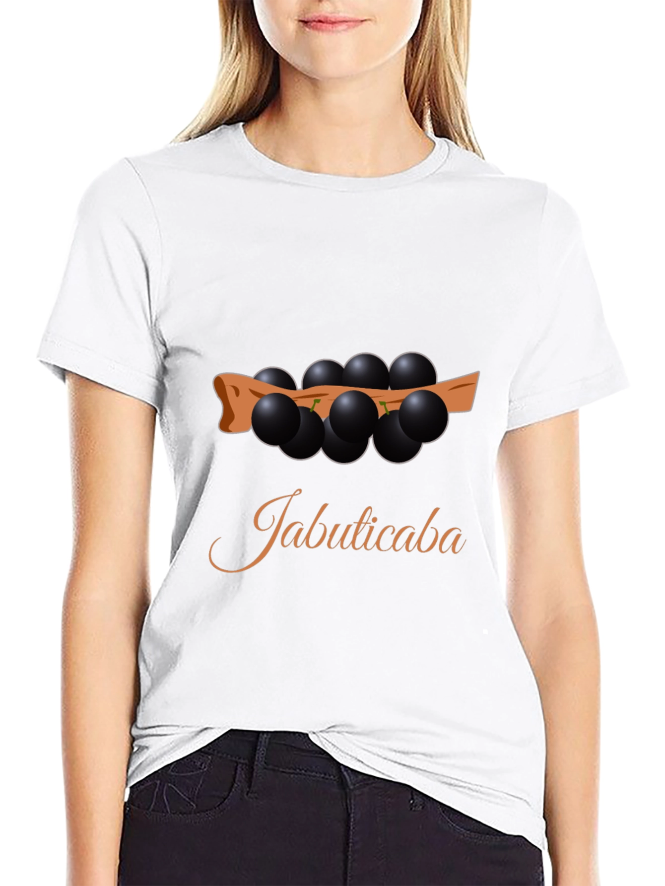 Jabuticaba Fruit Design Black T-Shirt