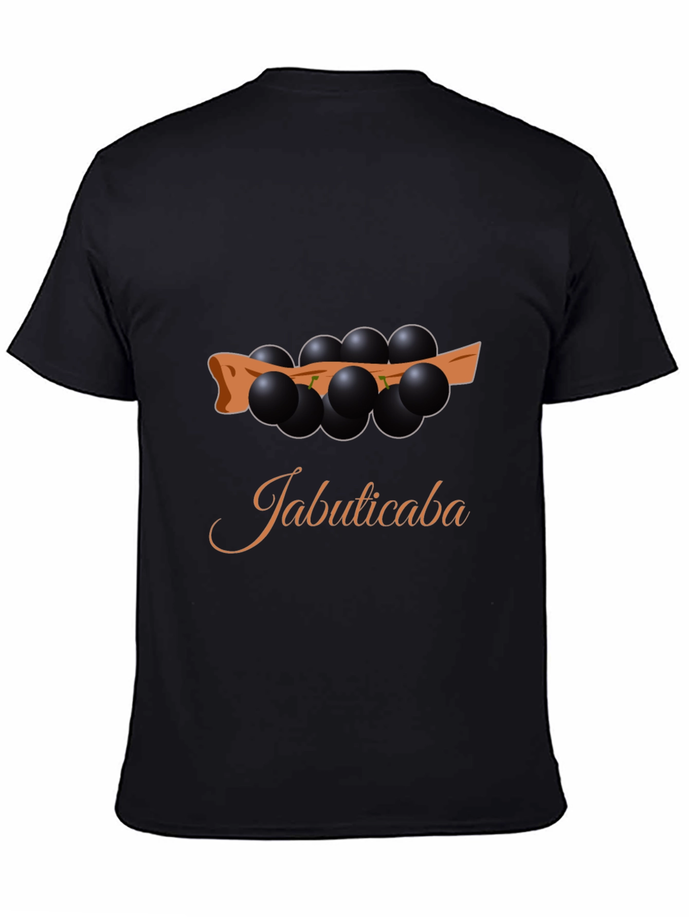 Jabuticaba Fruit Design Black T-Shirt