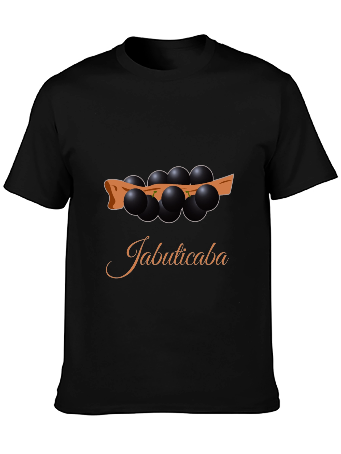 Jabuticaba Fruit Design Black T-Shirt