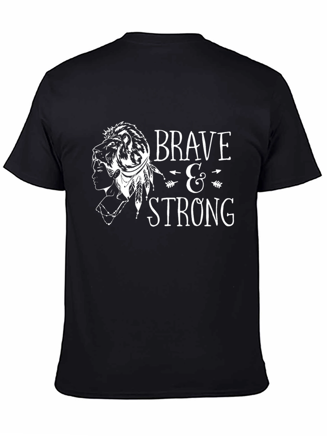 Brave & Strong Graphic Print Black T-Shirt