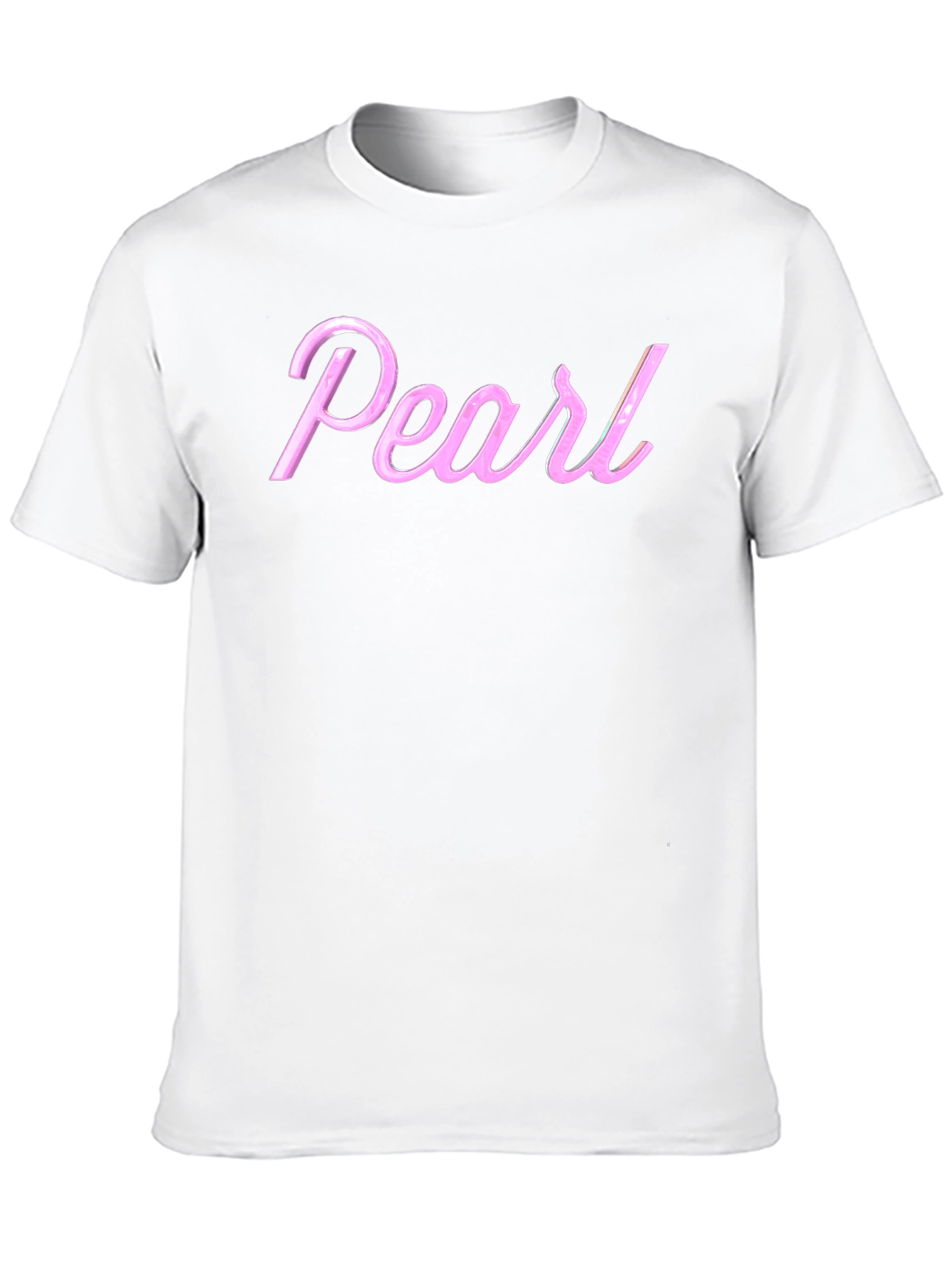 Pearl Pink Letter Graphic Black T-Shirt
