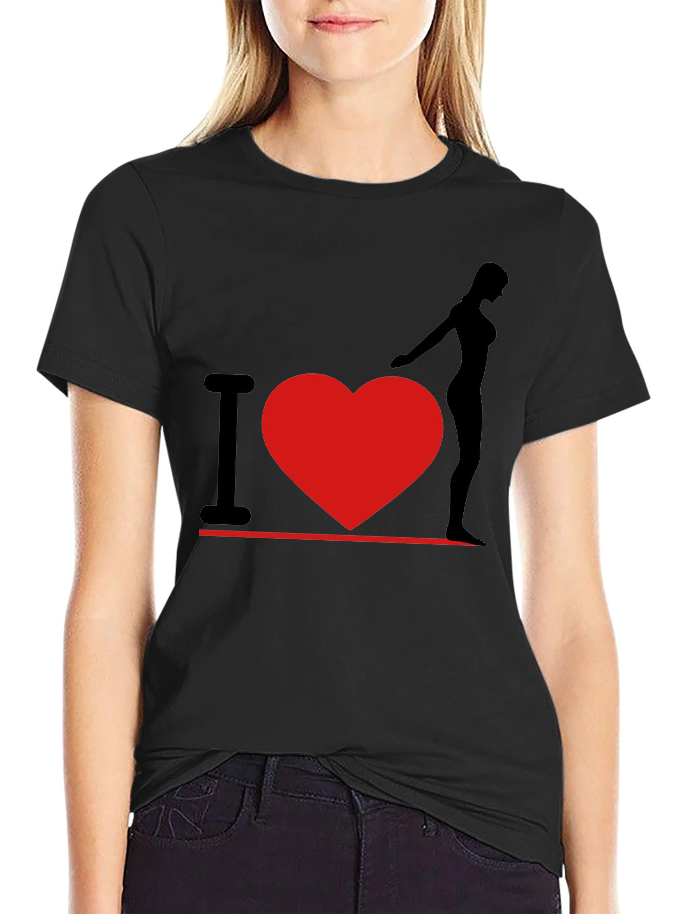 I Heart Woman T-Shirt - Black Graphic Tee