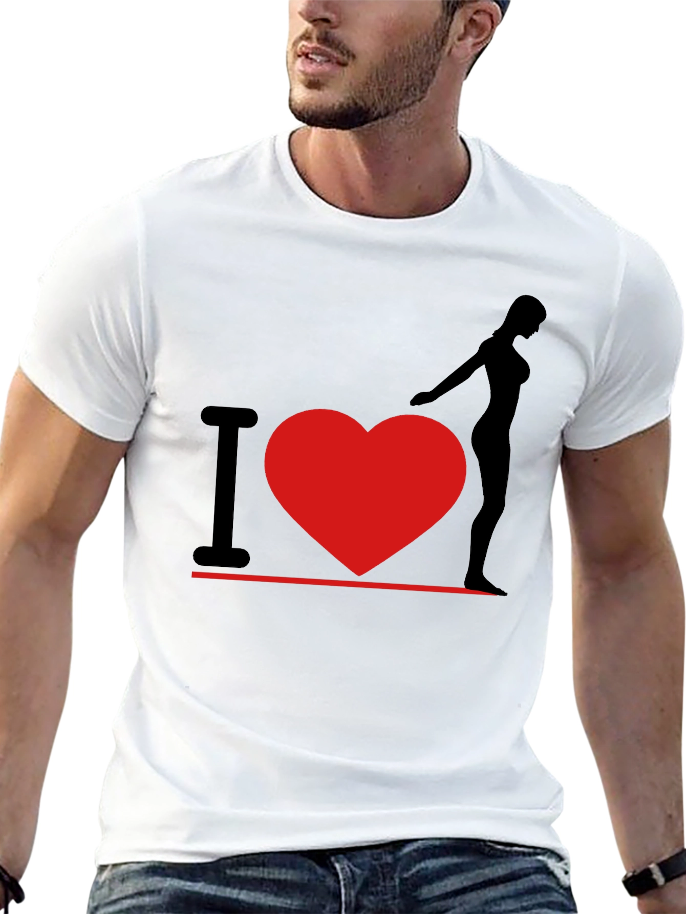 I Heart Woman T-Shirt - Black Graphic Tee