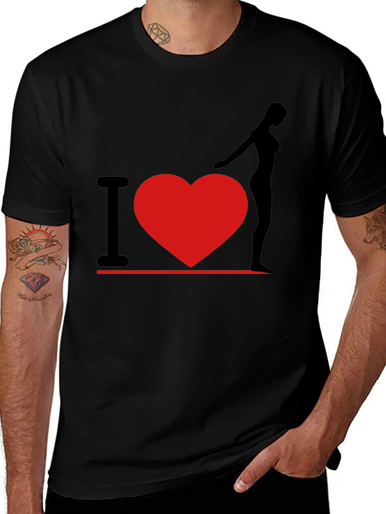 I Heart Woman T-Shirt - Black Graphic Tee