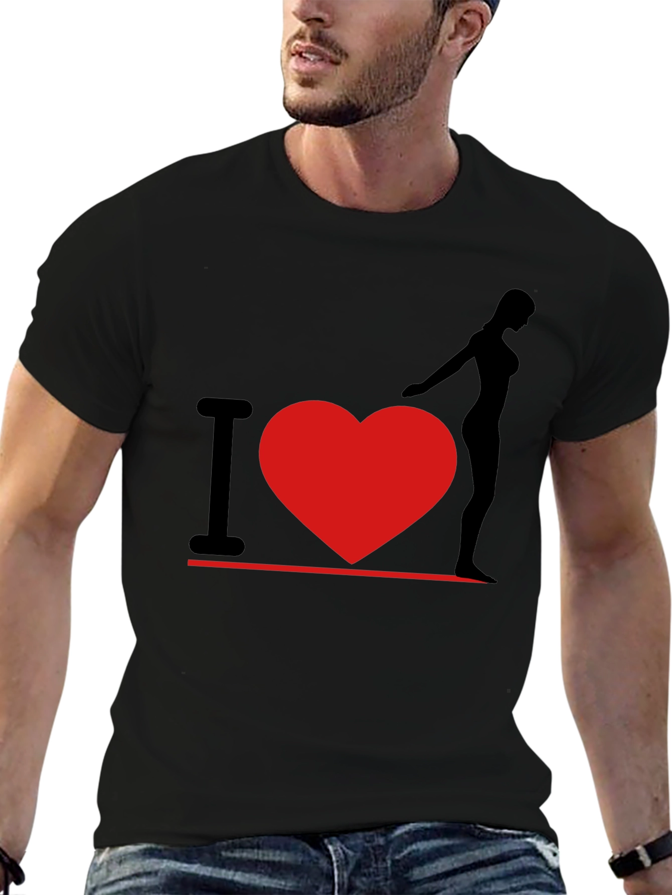 I Heart Woman T-Shirt - Black Graphic Tee