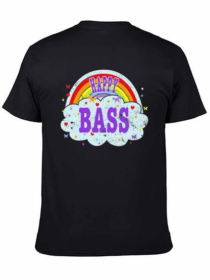Happy Bass Rainbow Cloud Graphic T-Shirt