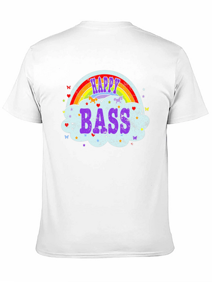 Happy Bass Rainbow Cloud Graphic T-Shirt