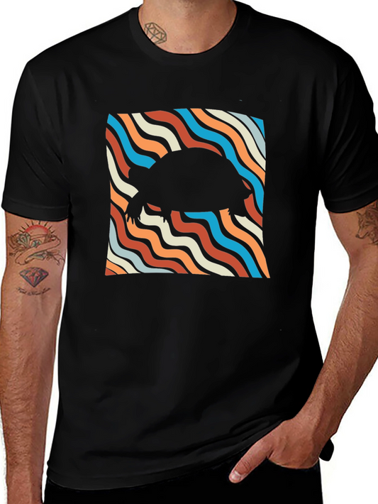 Retro Turtle Silhouette Tee - Cool Black T-Shirt