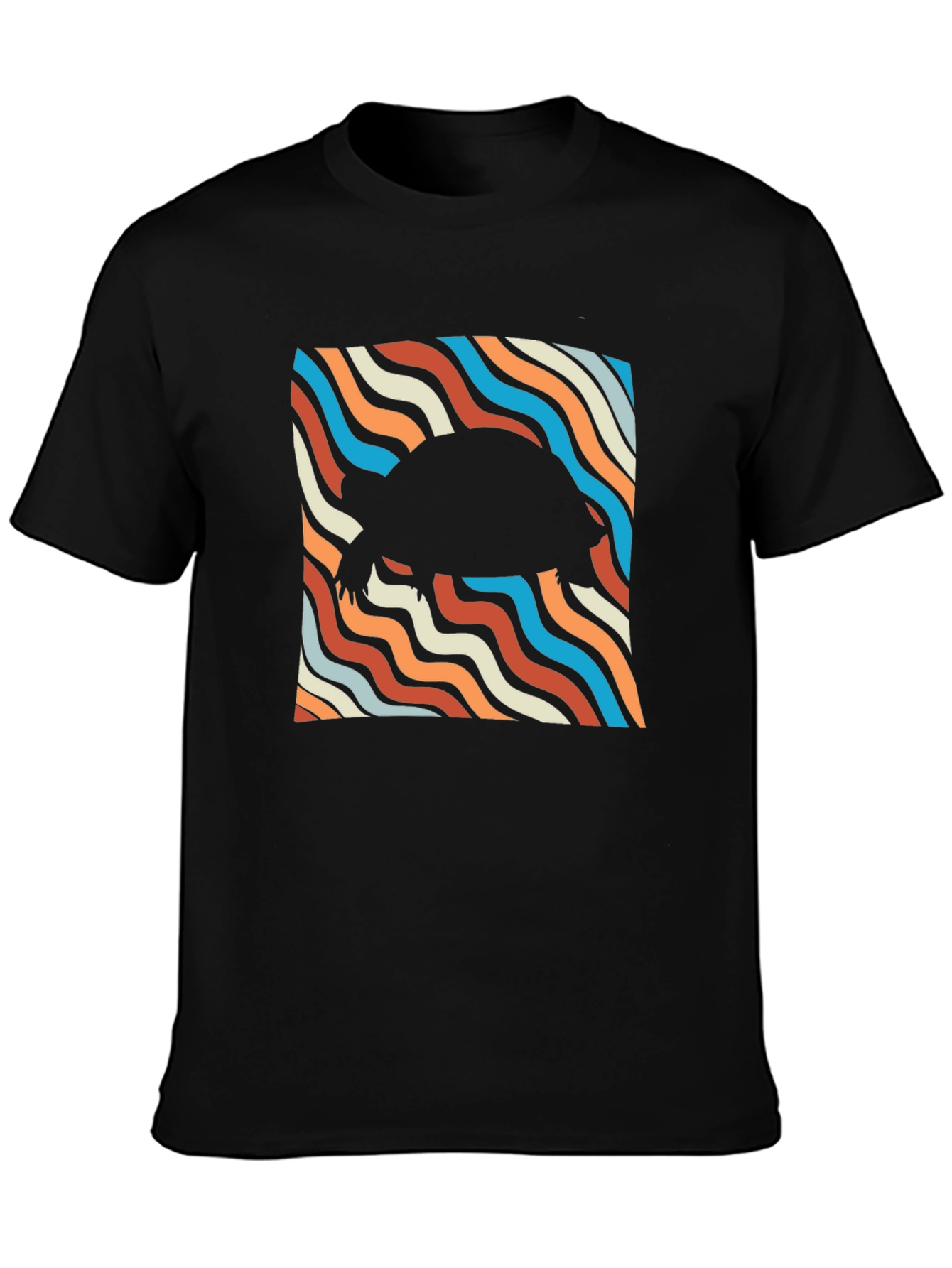 Retro Turtle Silhouette Tee - Cool Black T-Shirt