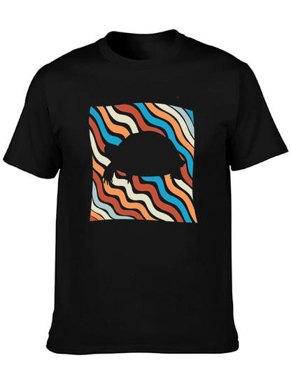 Retro Turtle Silhouette Tee - Cool Black T-Shirt